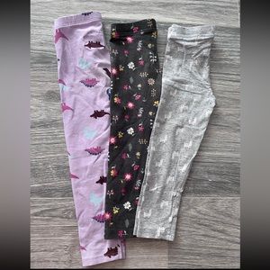 Set of 3 toddlers leggings- Cat&Jack and Carters